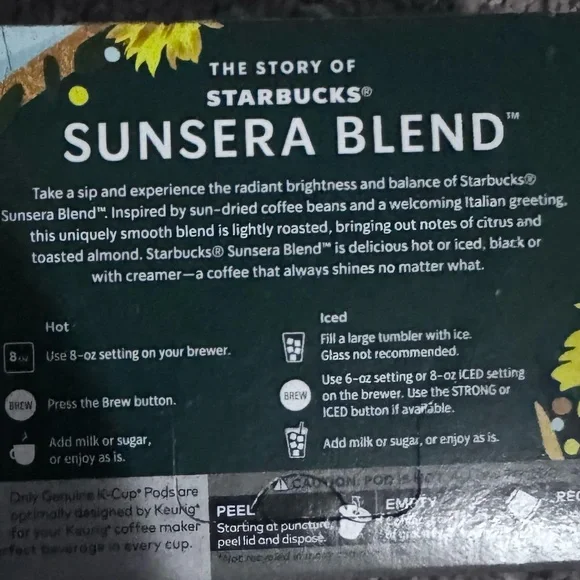 Starbucks Sunsera Blend Coffee Keurig Pods 2
Boxes 20 pods - Picture 2 of 3